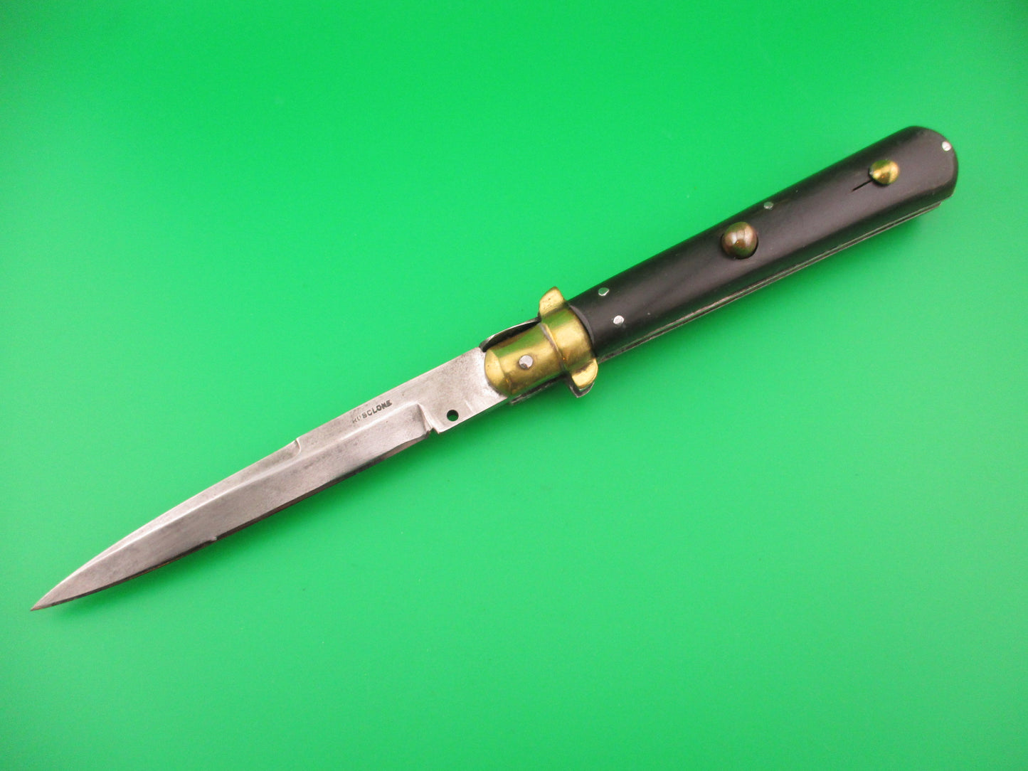 FROSOLONE 27cm Italian 1940s Picklock Wood Brass Vintage automatic knife