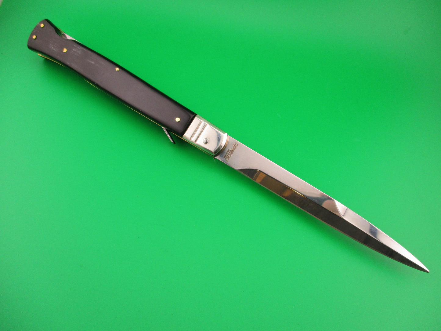 DM Dolphin 28cm Italian SHARK Bayonet lockback Horn handled automatic knife