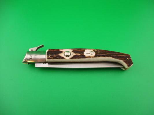 AROSA MANIAGO ITALY D.M. 27cm Italian Pattada Stag fulcrum automatic knife