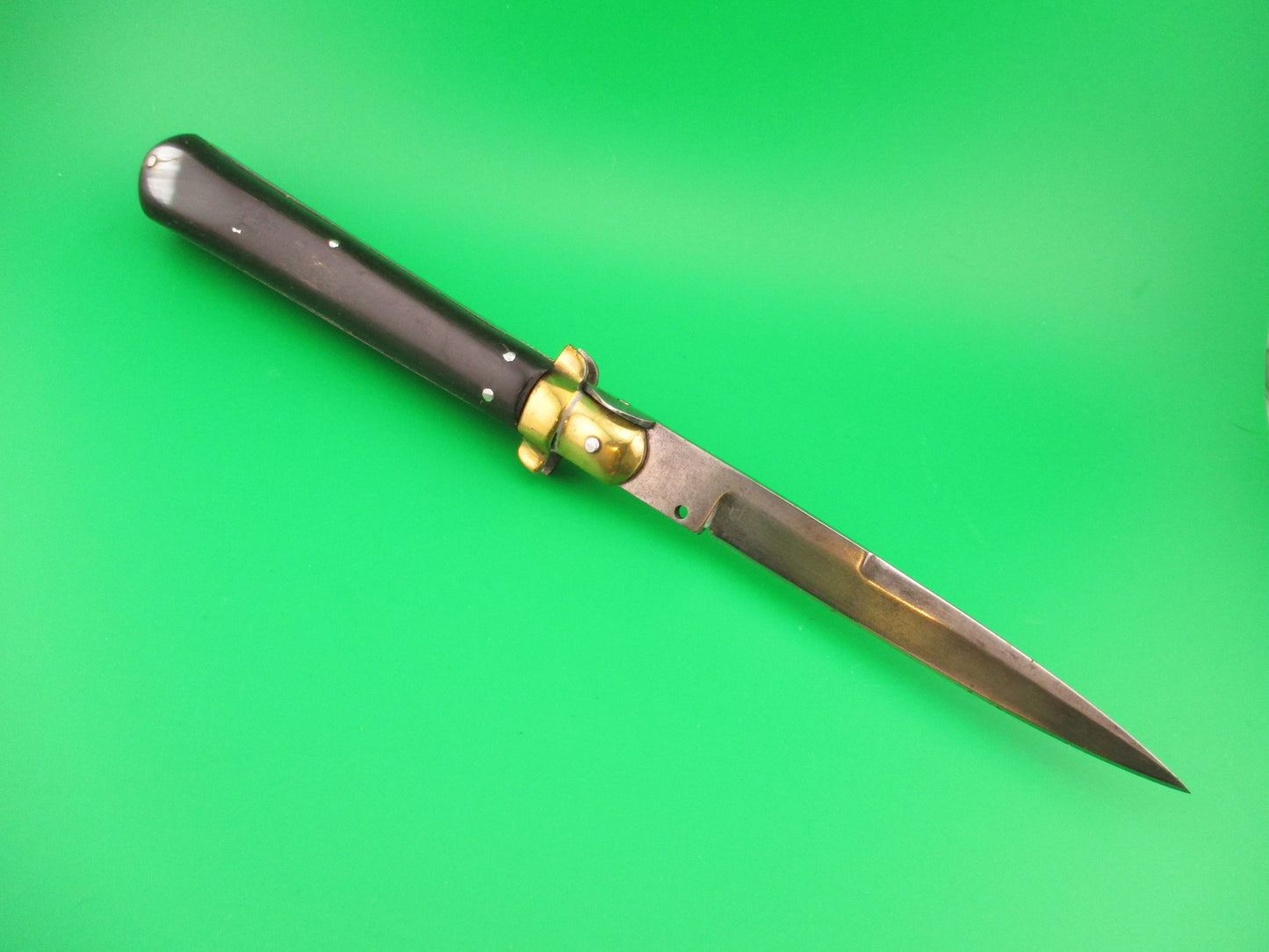 FROSOLONE 27cm Italian 1940s Picklock Wood Brass Vintage automatic knife