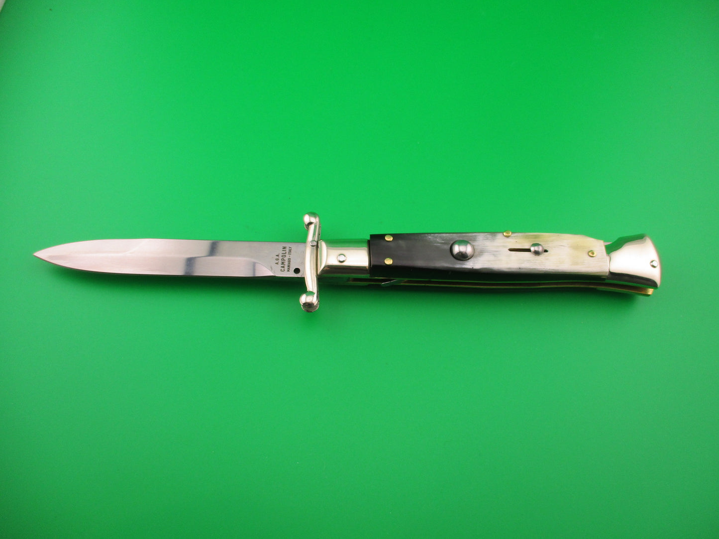 AGA CAMPOLIN 23cm Italian Swing Guard Horn Bayonet blade automatic knife