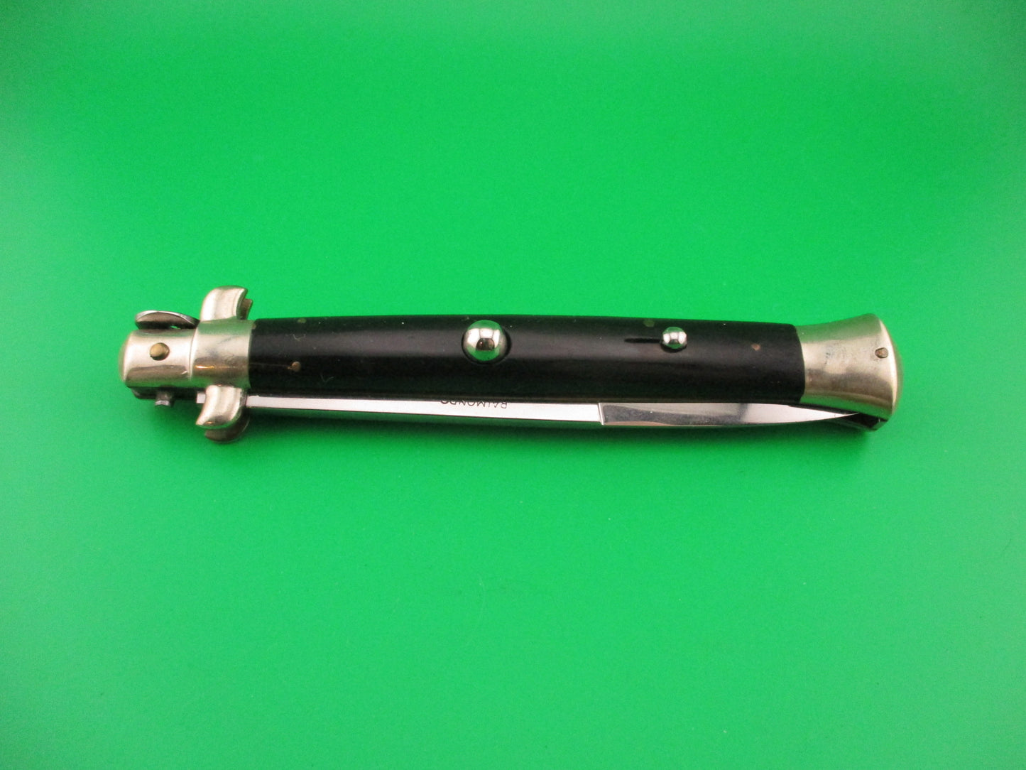 RAIMONDO SPRING ROSTFREI 28cm Italian Picklock Black 1950s automatic knife