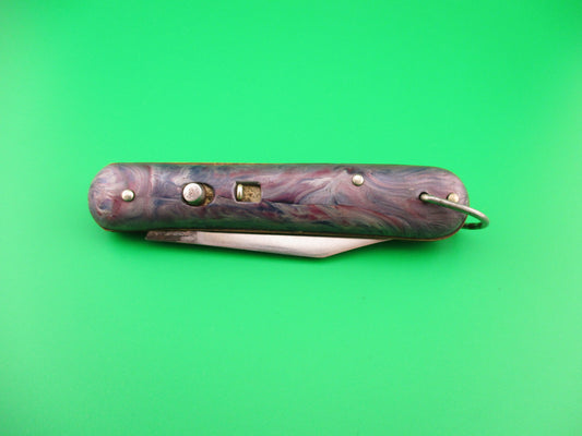 Edgemaster Fatjack Purple swirl vintage 1950 switchblade knife