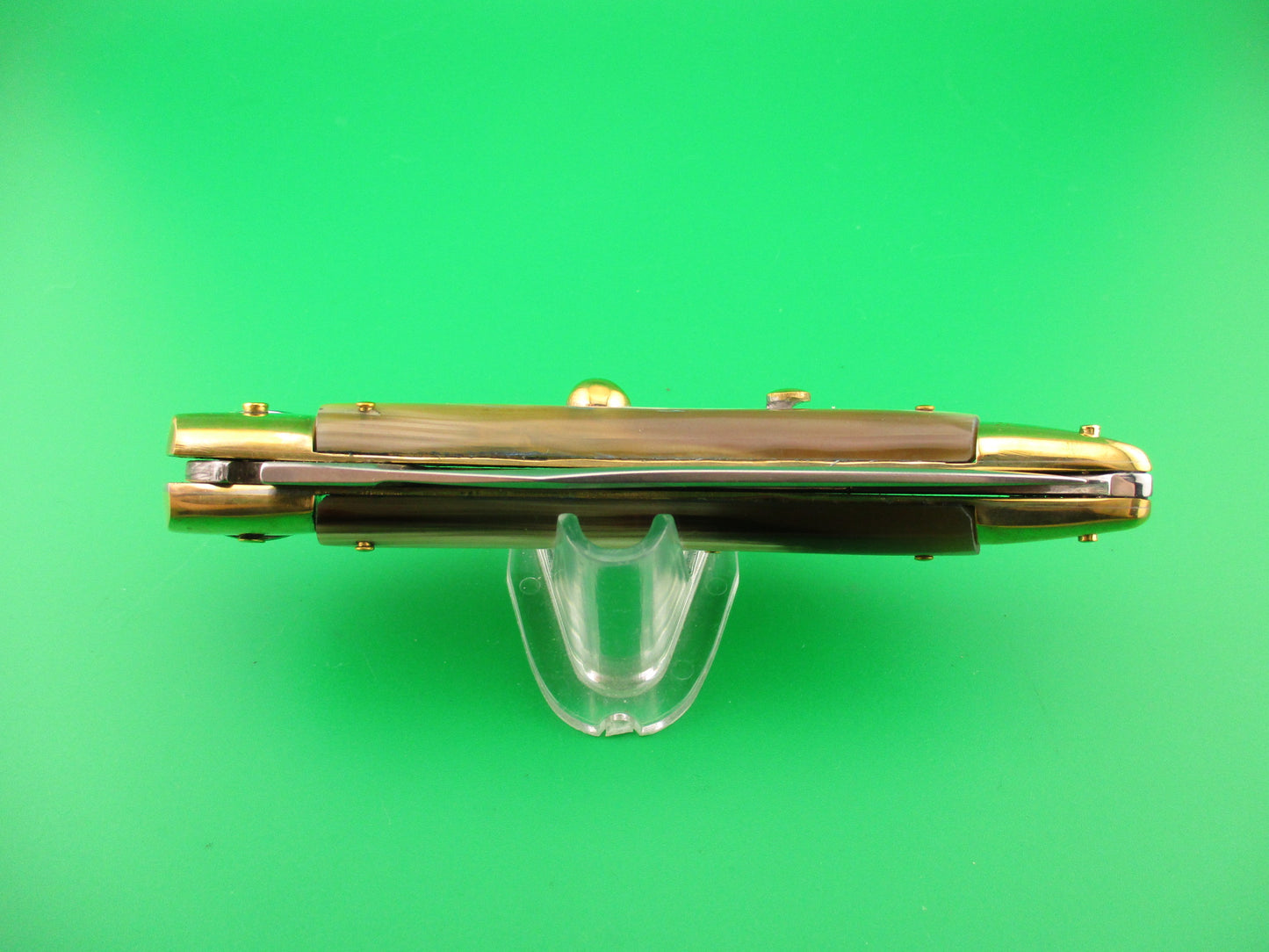 RENZO PASCOTTO 27cm Italian Catalana Picklock Brass & Horn automatic knife