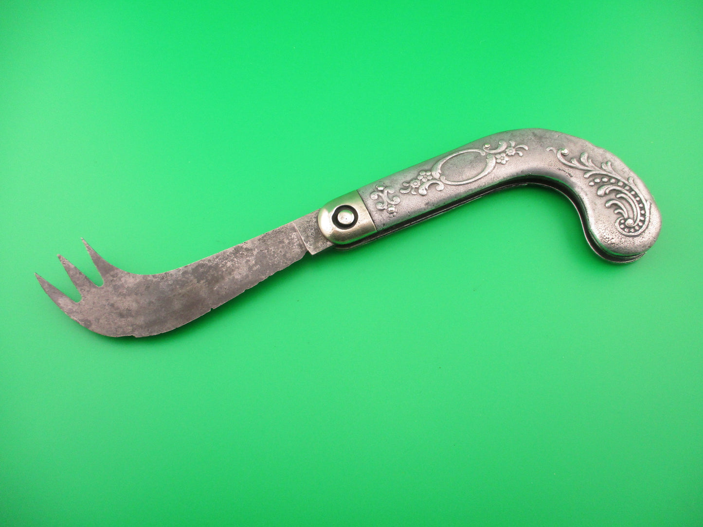 Press Button Knife Co One Arm Man antique switchblade knife Civil War Vets knife