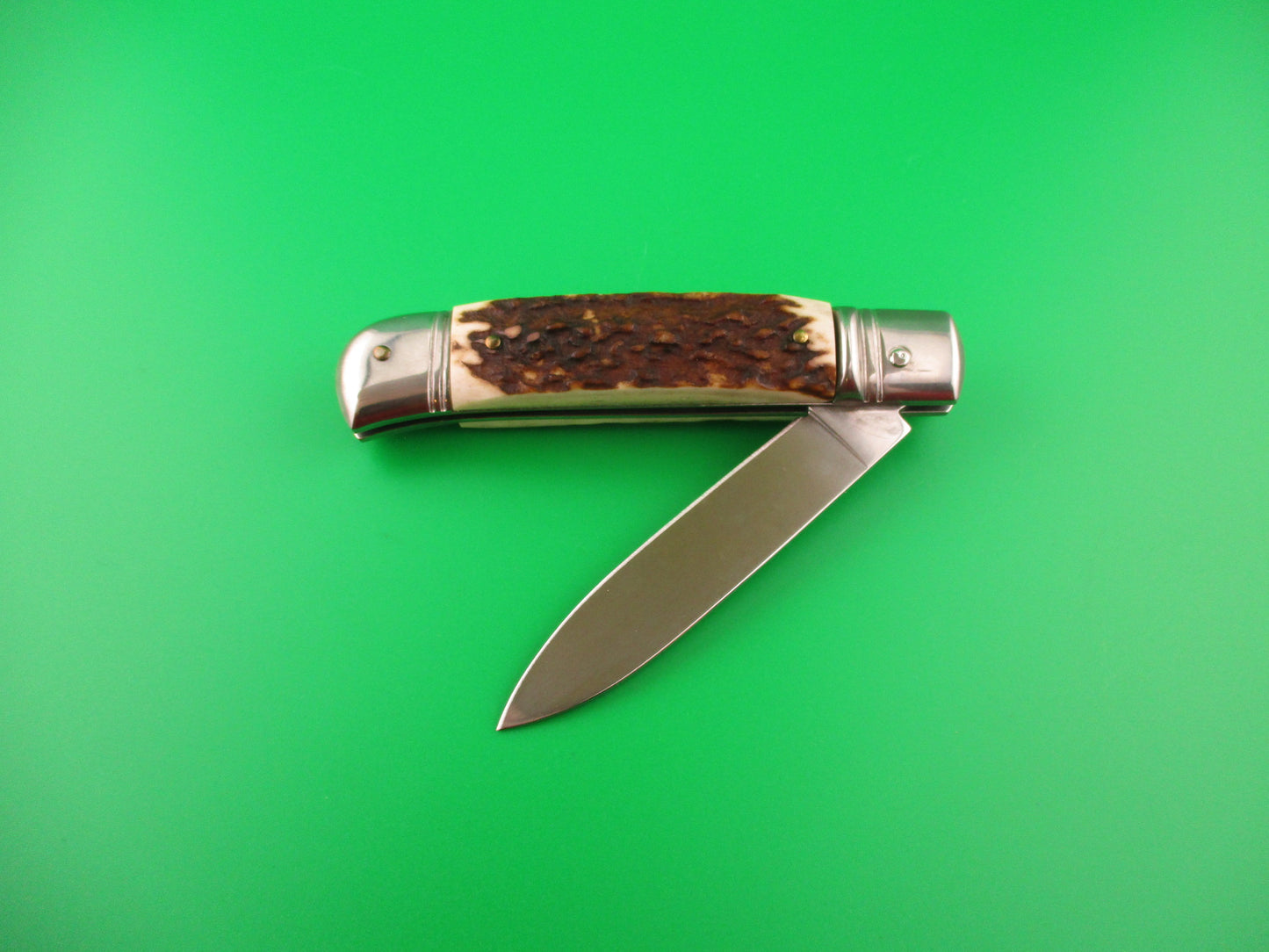 Sterile 20cm Italian Lever GOM Stag NOS automatic knife vintage 1980s