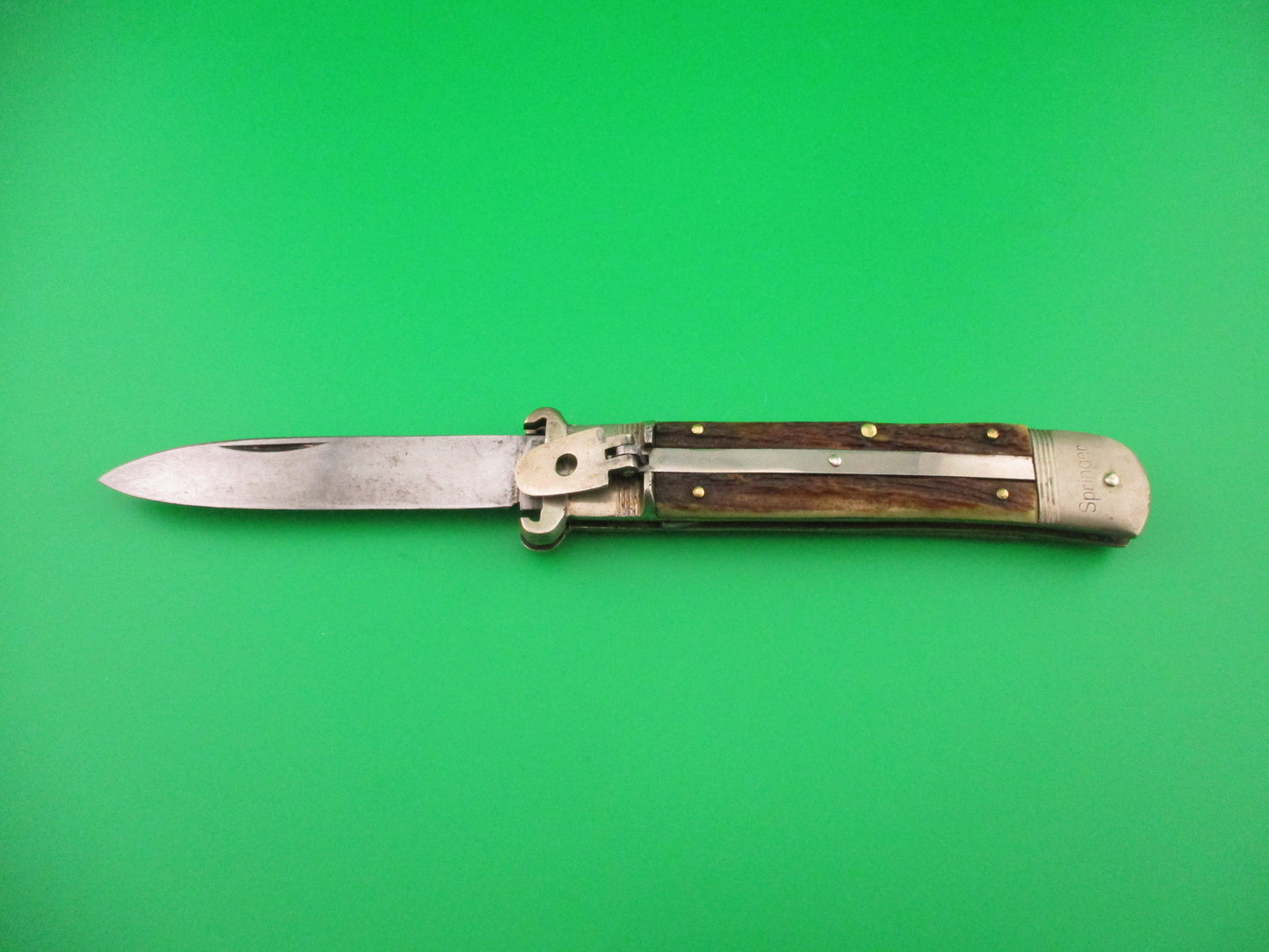 OTHELLO ANTON WINGEN JR SOLINGEN GERMANY 11cm Stag lever Shell puller switchblade
