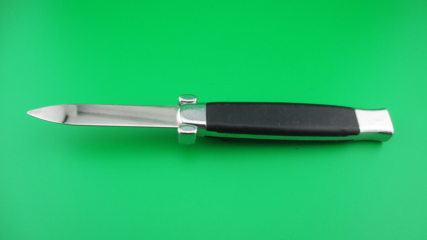 STAINLESS ROSTFREI 20cm Black OTF New Old Stock 1990s Vintage automatic knife NIB