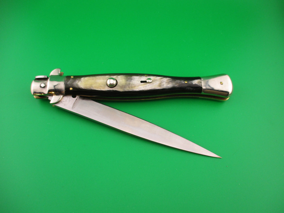 DM A.Rosa MANIAGO ITALY 33cm Italian Picklock Wasp Body Zebu horn automatic knife