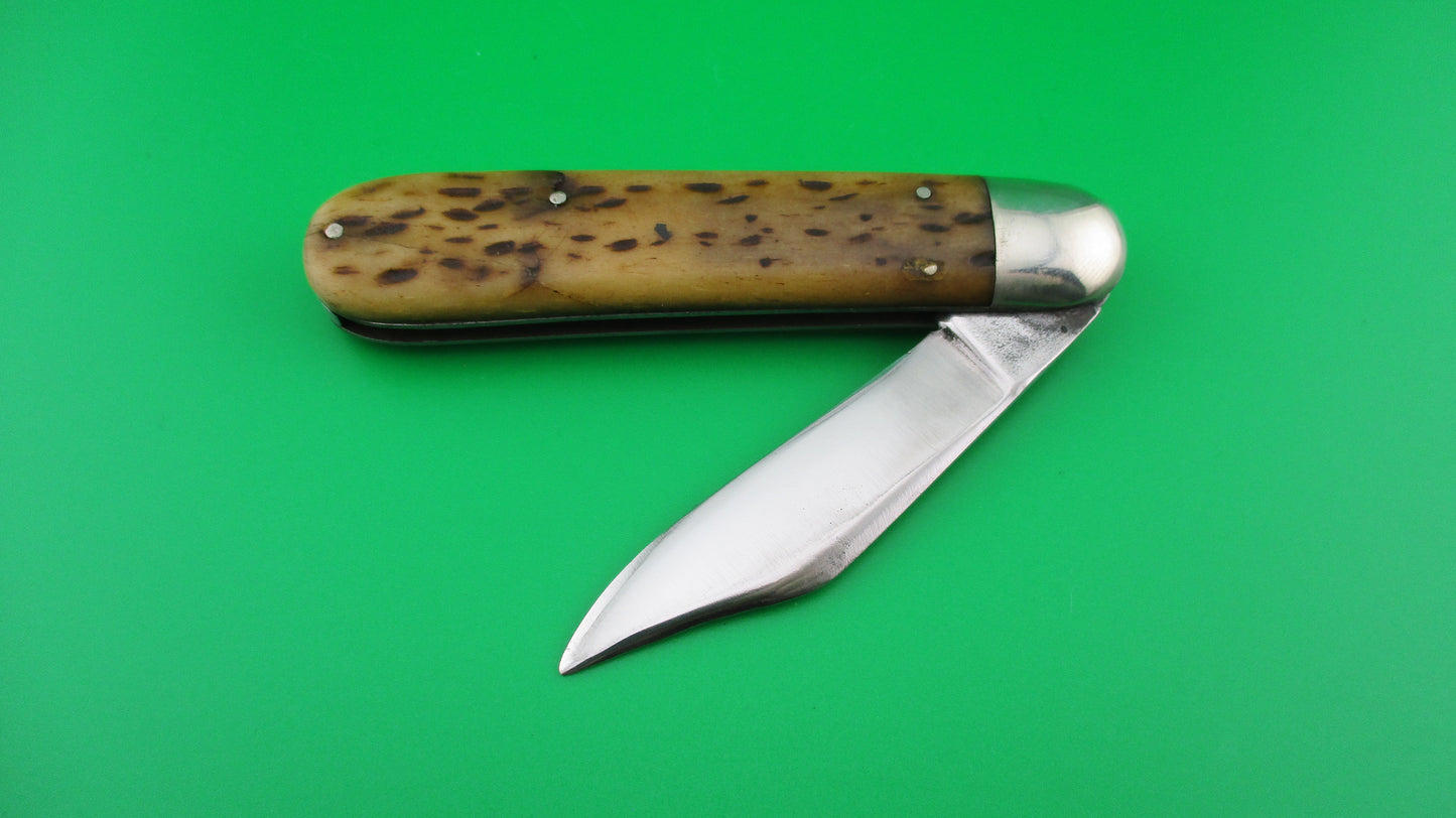 Press Button Knife Co Business Clip blade picked bone switchblade knife