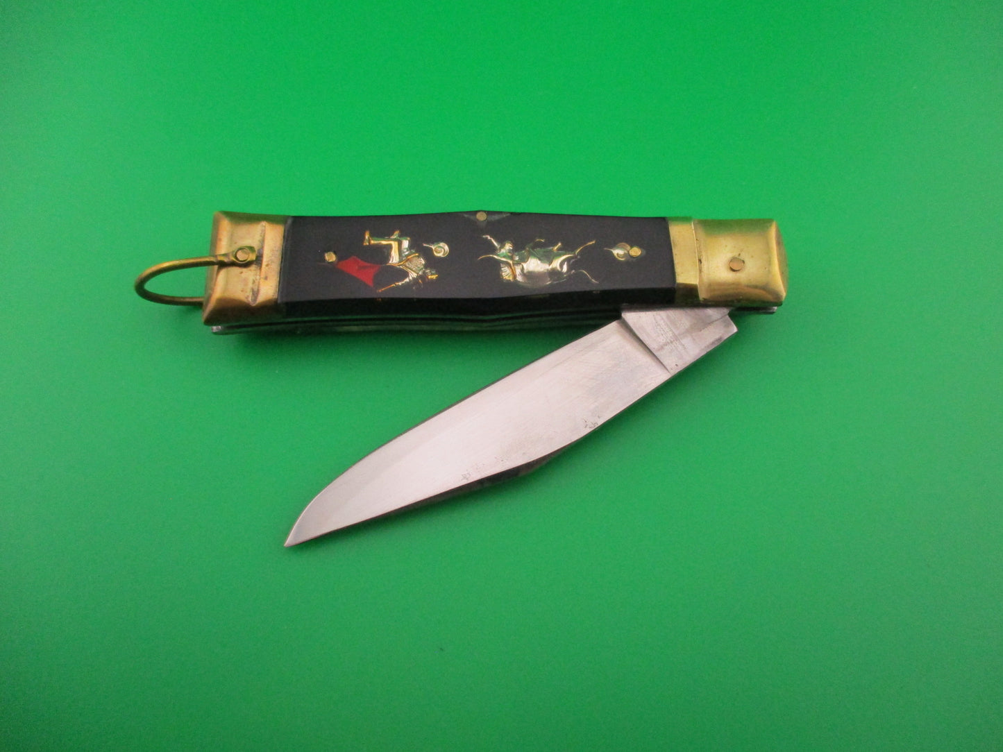 HIGH CLASS Bullfighter Dragon 19cm Mexican Black Souvenir lever switchblade knife