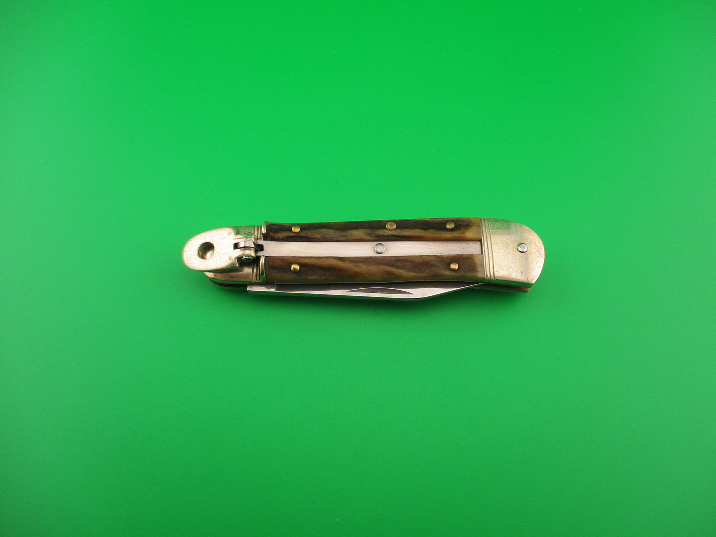 Hubertus Liliput 8cm German Lever Stag vintage automatic knife