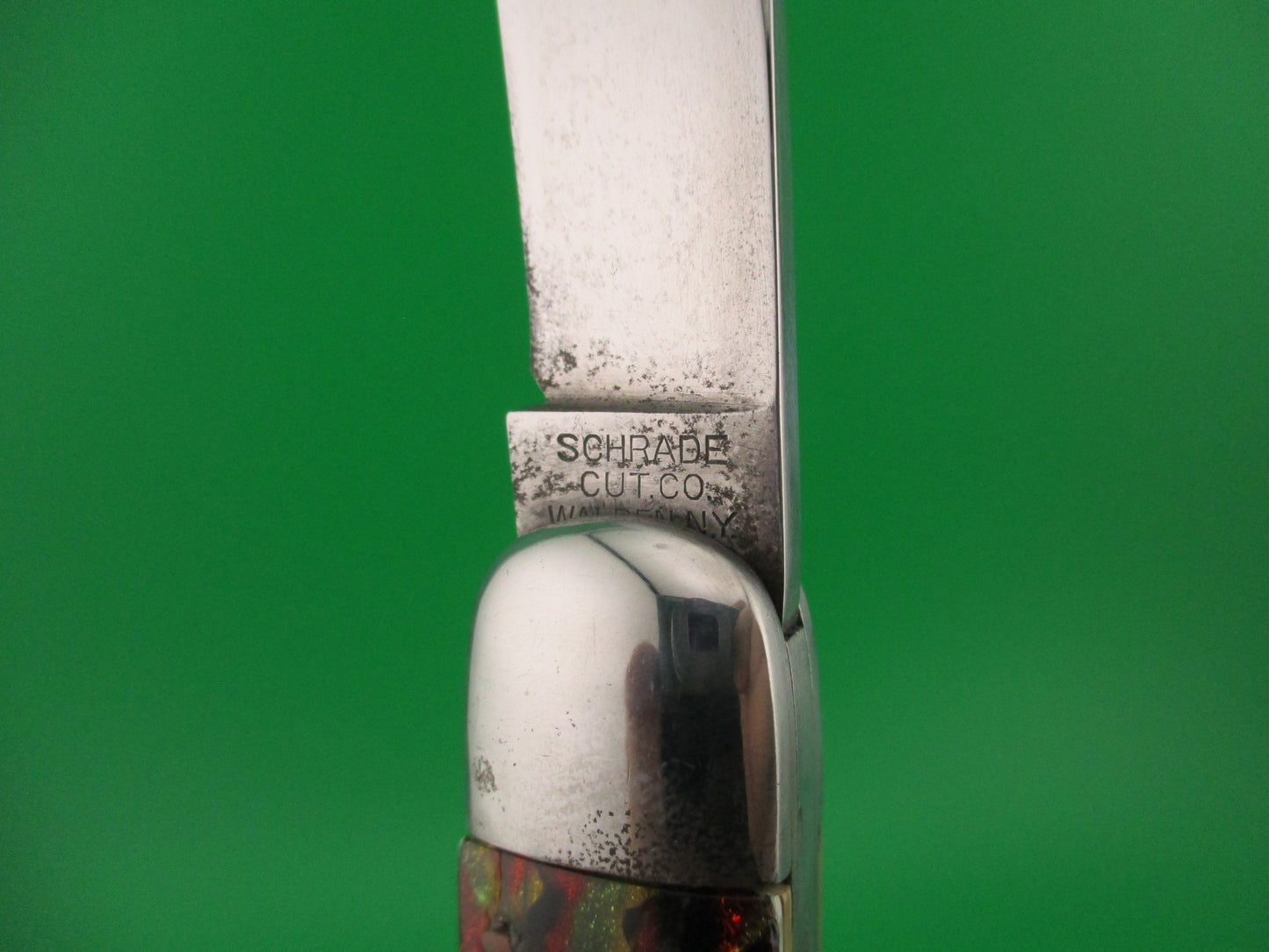 SCHRADE CUT CO Scout Christmas Tree Celluloid vintage automatic knife