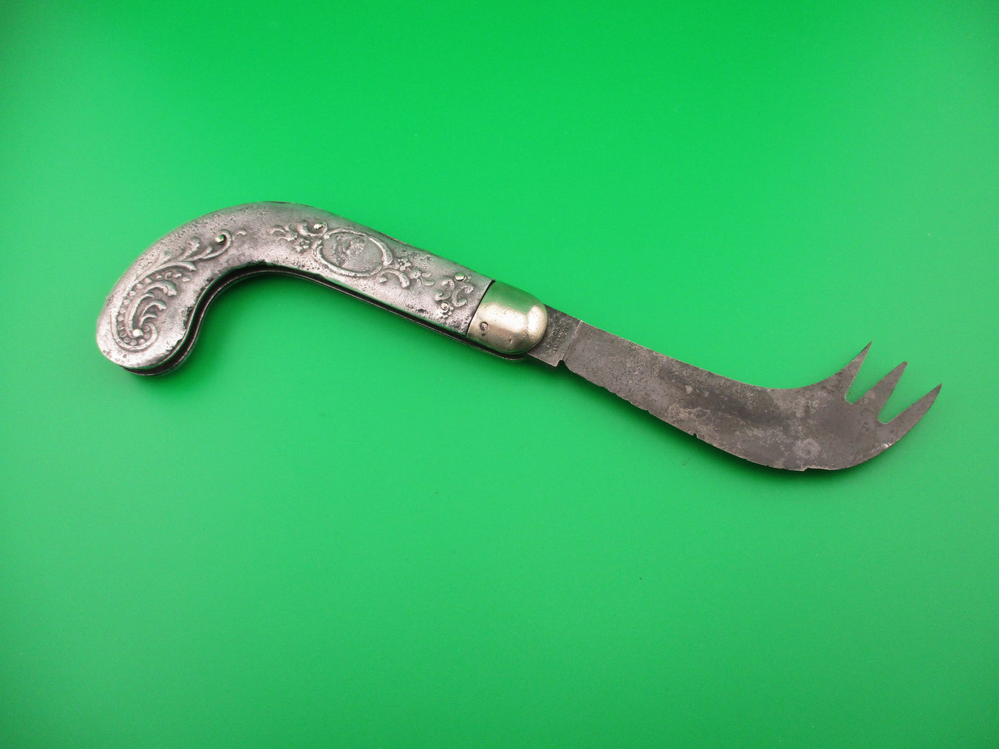 Press Button Knife Co One Arm Man antique switchblade knife Civil War Vets knife