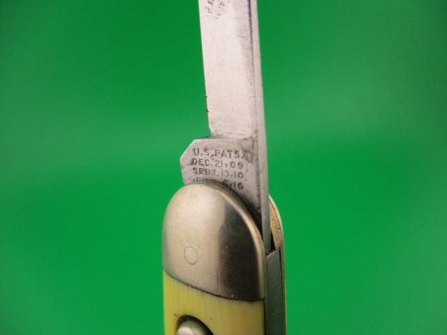 SHAPLEIGH H.D.W. CO D.E. 3 3/4" Large double Full bolster Ivory Cell automatic knife