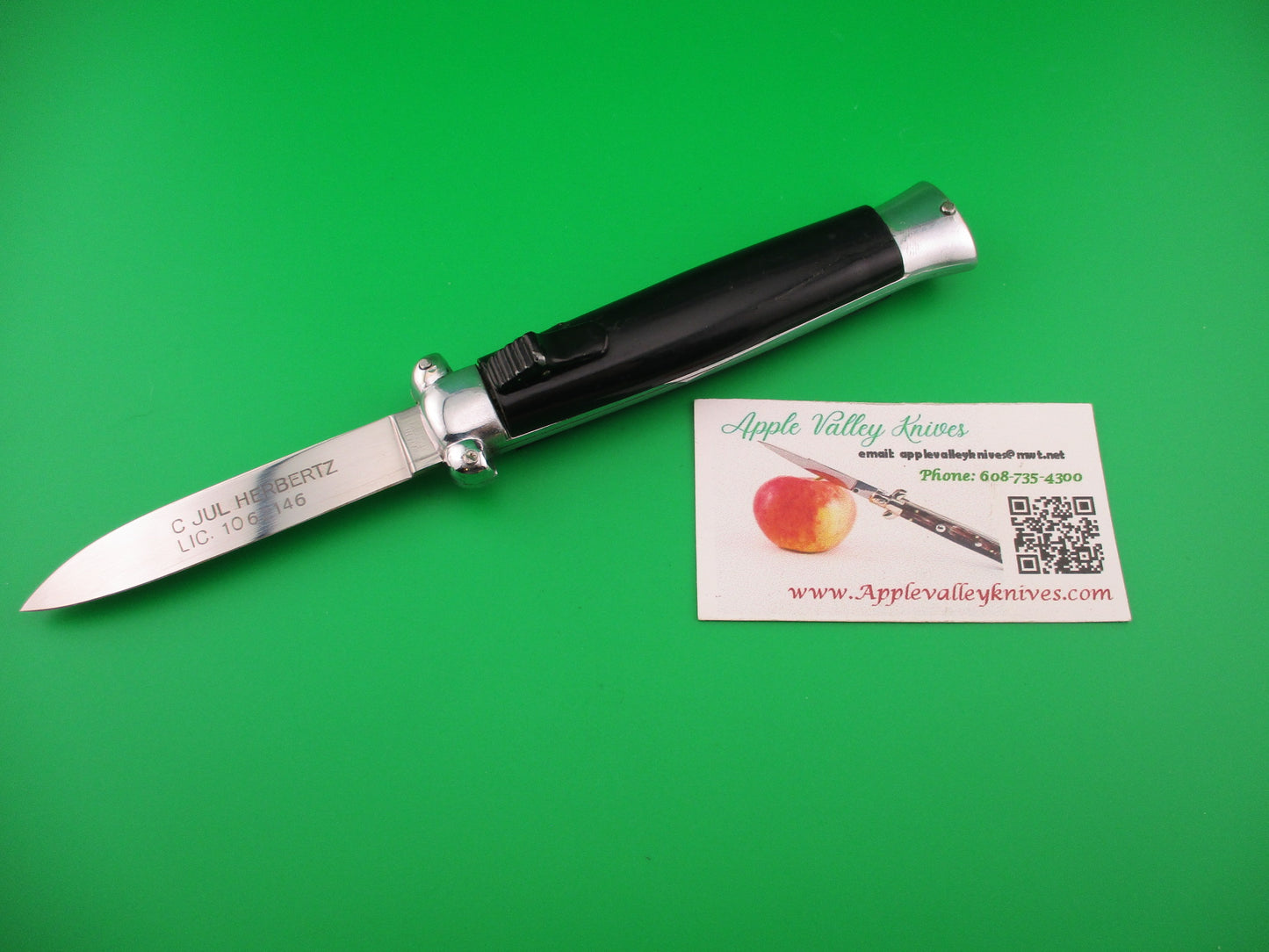 C JUL HERBERTZ PATENT ROSTFREI 21cm Italian Etched OTF DA Black automatic