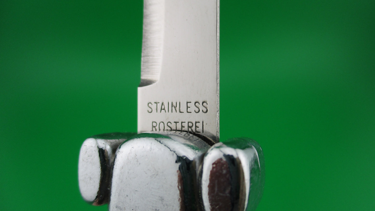 STAINLESS ROSTFREI 20cm Black OTF New Old Stock 1990s Vintage automatic knife NIB