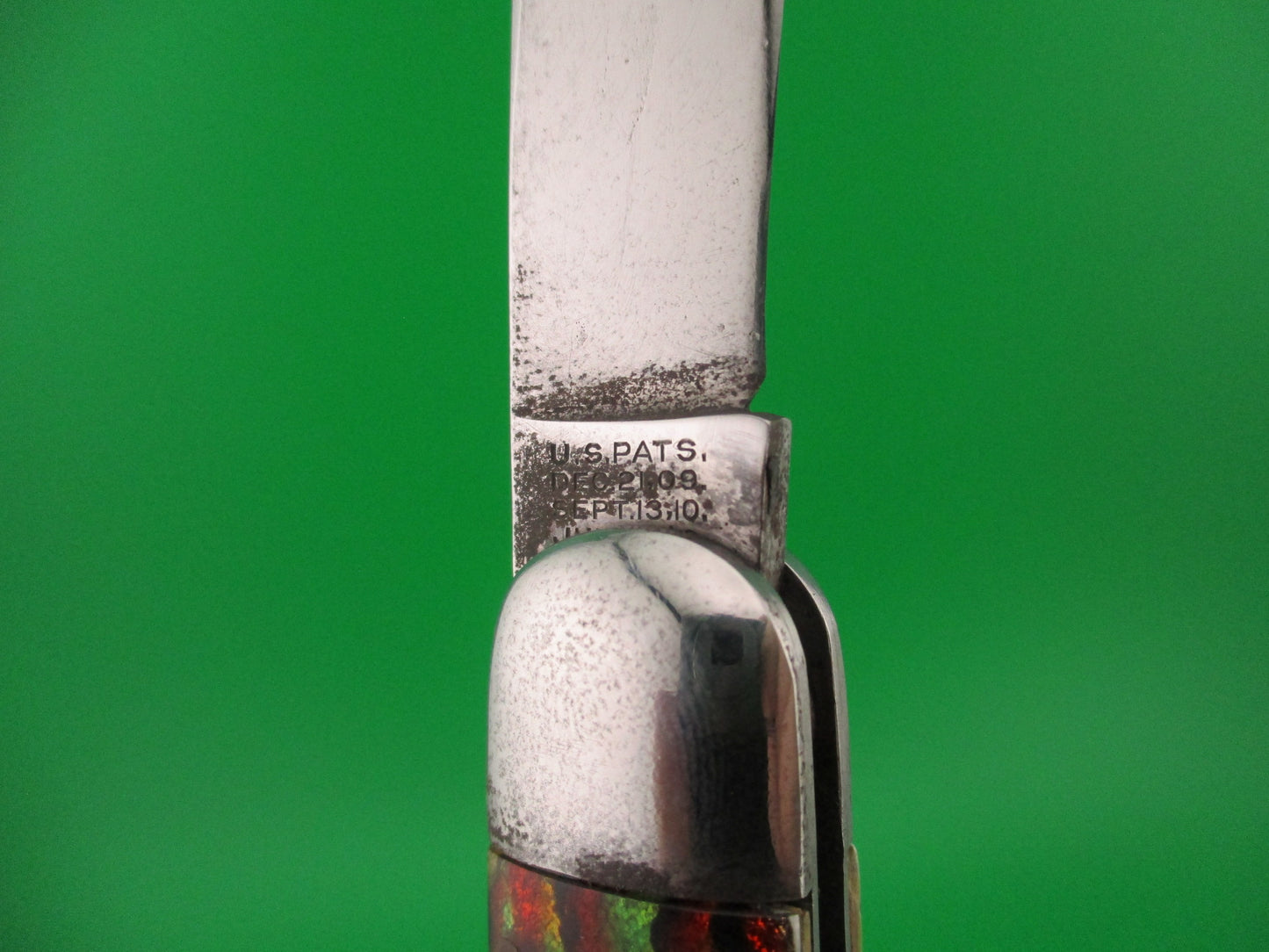 SCHRADE CUT CO Scout Christmas Tree Celluloid vintage automatic knife