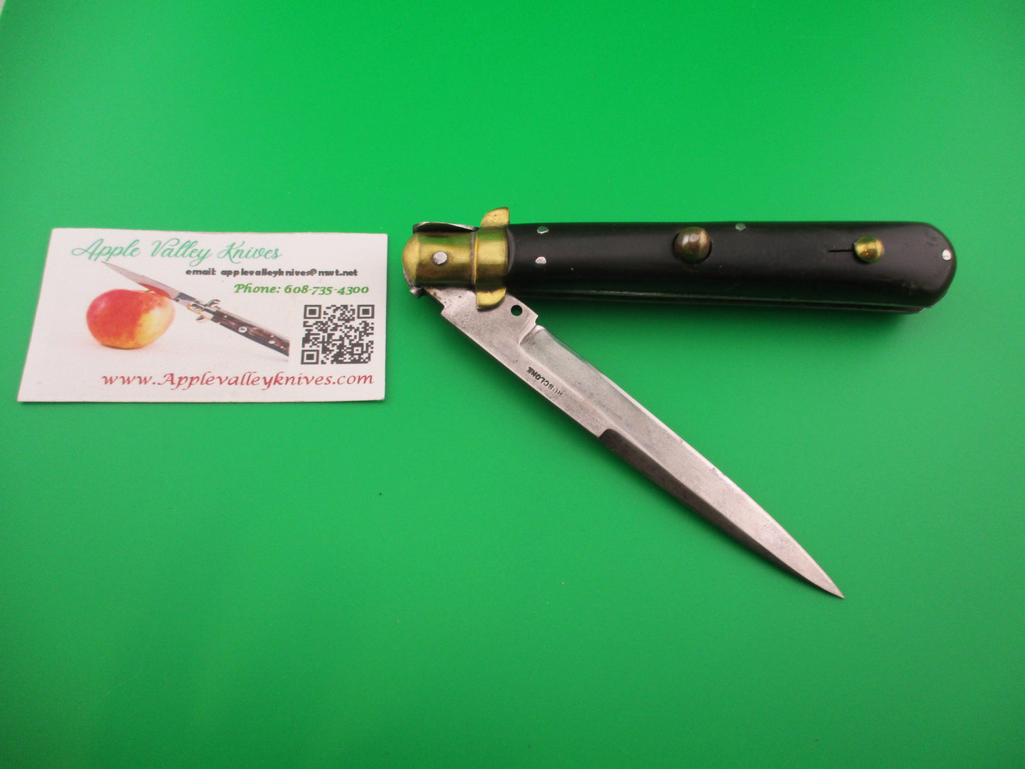 FROSOLONE 27cm Italian 1940s Picklock Wood Brass Vintage automatic knife
