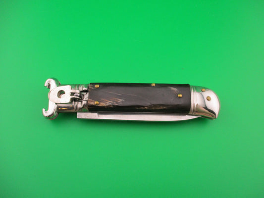 G.O.M. INOX 20cm Italian Lever Shell puller Horn handles automatic knife