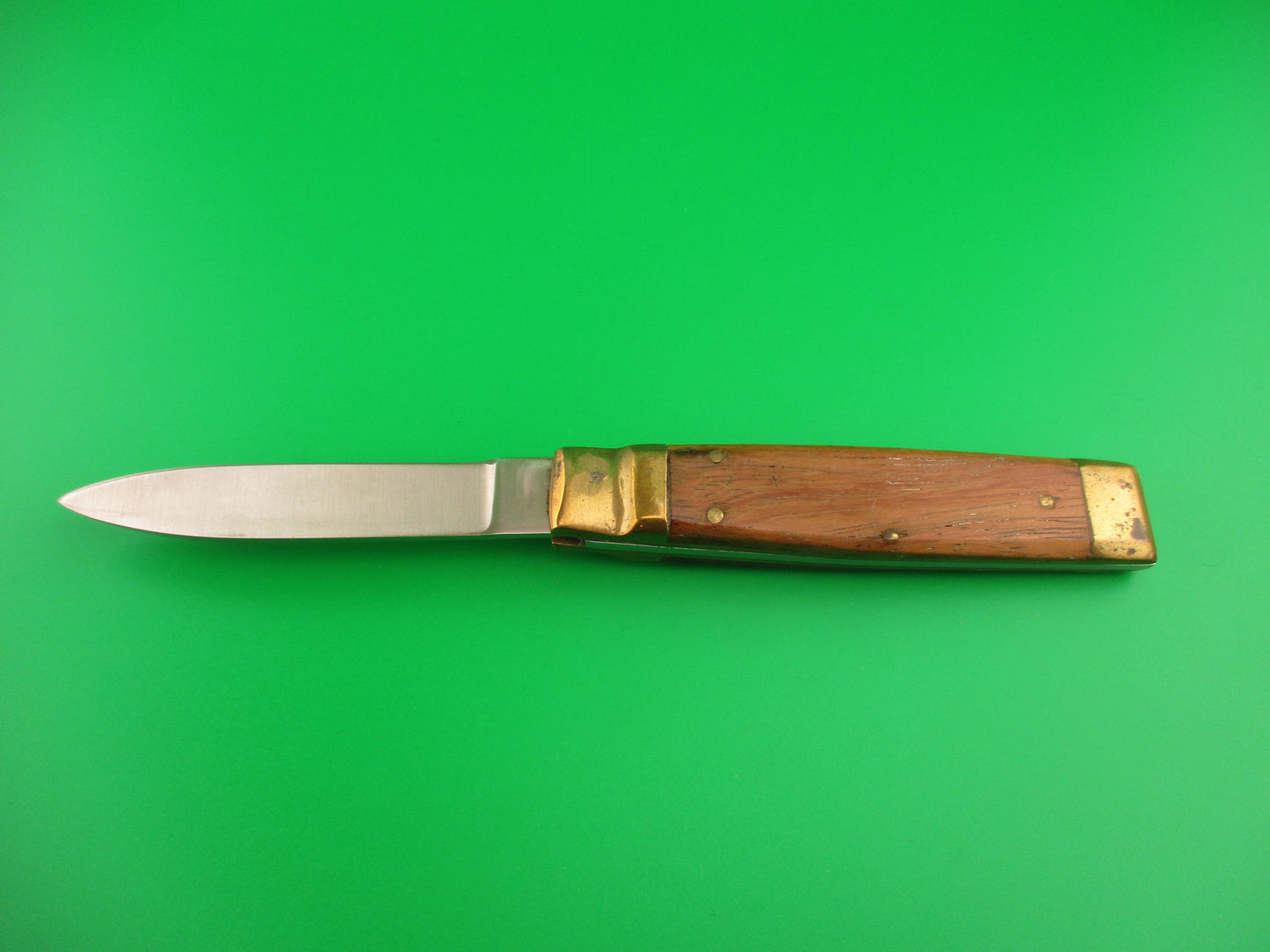 EDGECO STAINLESS STEEL 19cm Chinese Vintage Brass Lever automatic knife