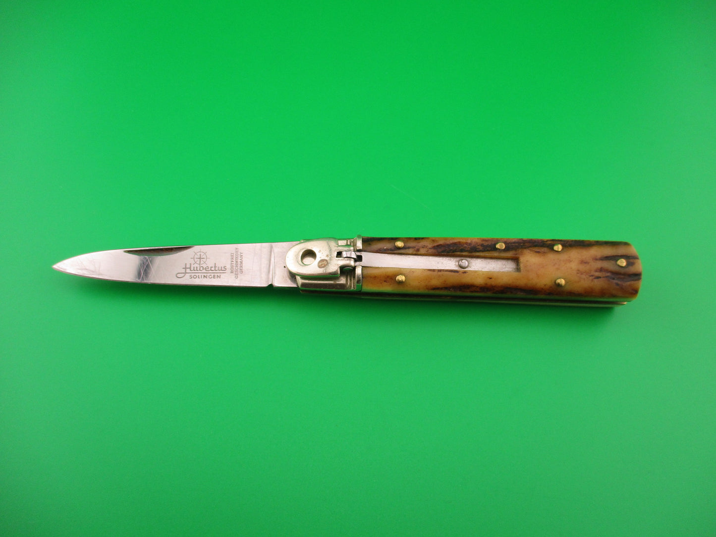 Hubertus SOLINGEN 9cm German Stag Lever Slim line automatic knife