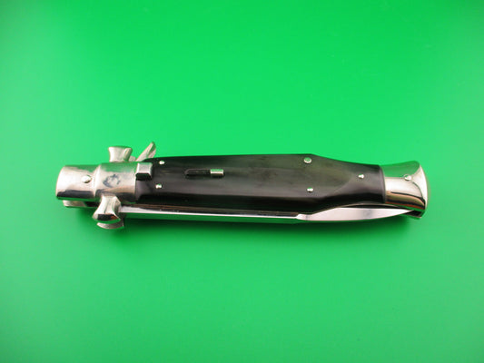 AGA CAMPOLIN 29cm Italian BLACK WIDOW Fulcrum Wasp Square button horn automatic knife
