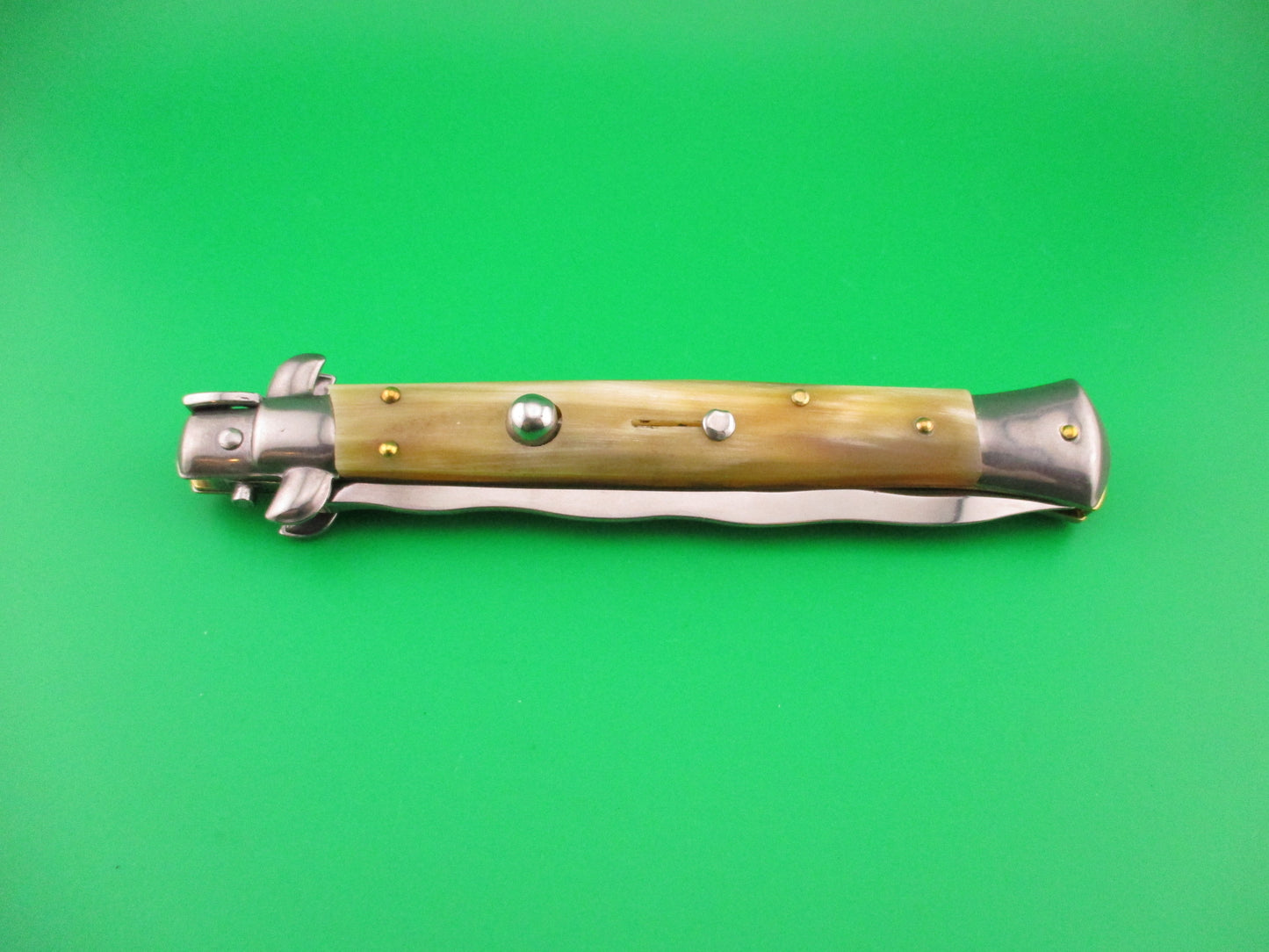 Frank B Italy 28cm Italian Swivel bolster KRIS blade Honey Horn automatic knife