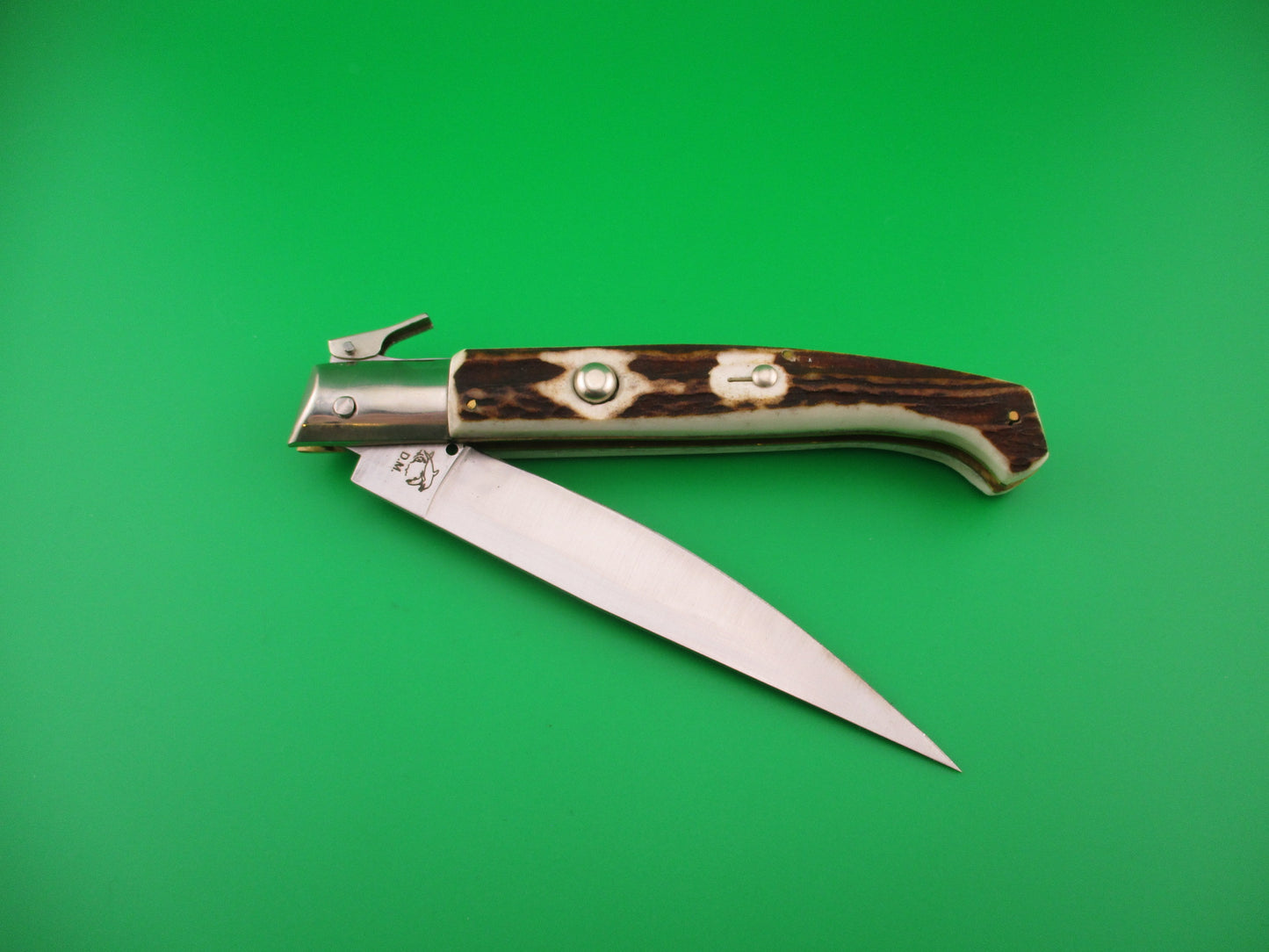 AROSA MANIAGO ITALY D.M. 27cm Italian Pattada Stag fulcrum automatic knife