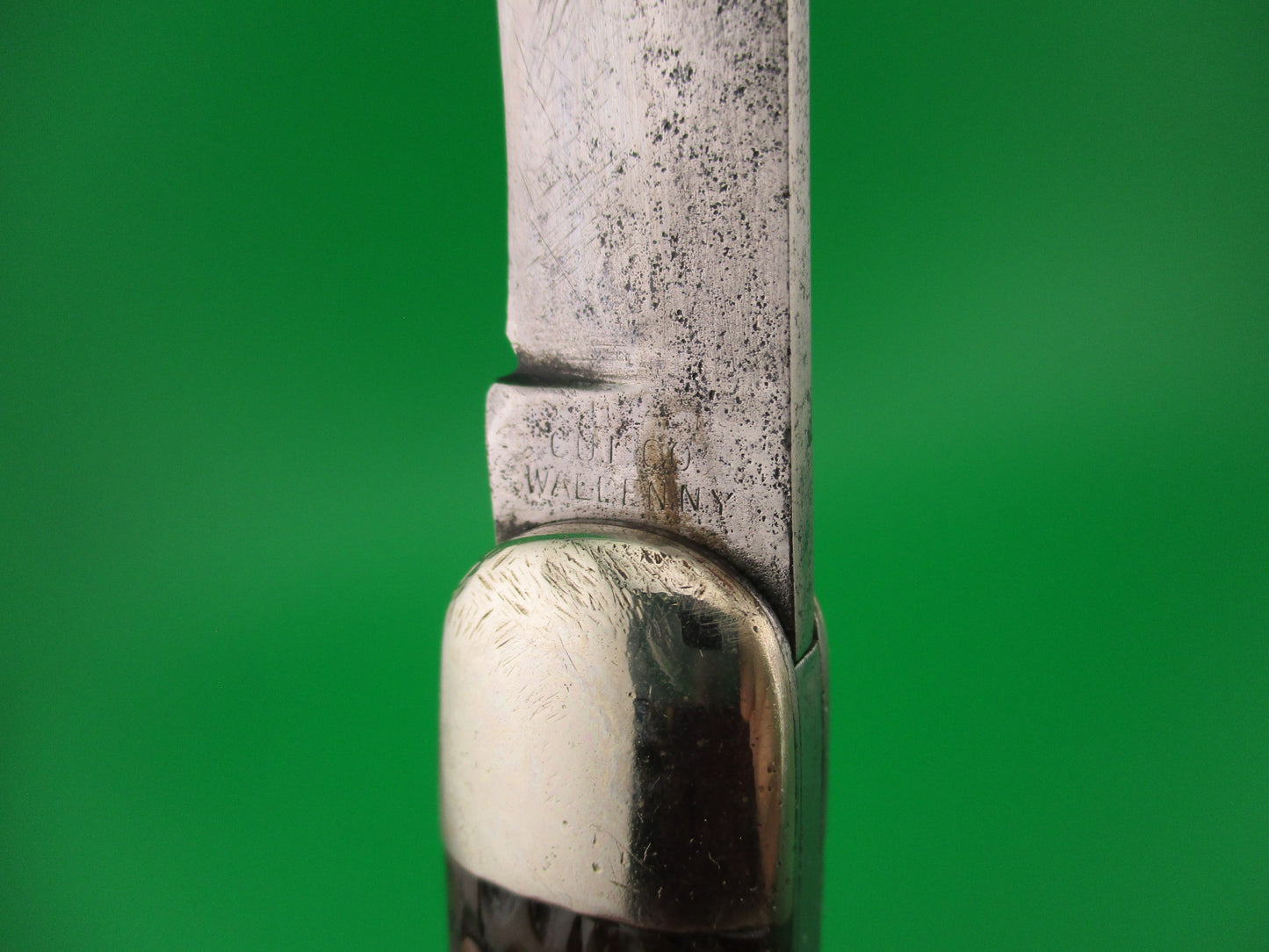 SCHRADE CUT CO 1613 3/4 Hunting Knife Saber Grind bone vintage switchblade