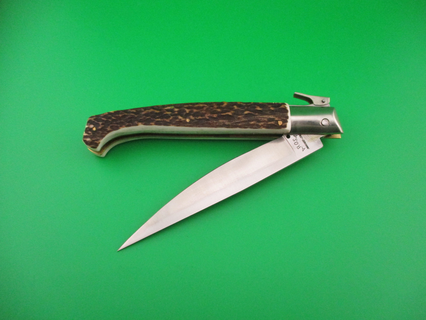 AROSA MANIAGO ITALY D.M. 27cm Italian Pattada Stag fulcrum automatic knife