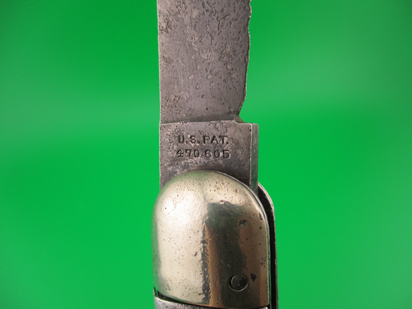 Press Button Knife Co One Arm Man antique switchblade knife Civil War Vets knife