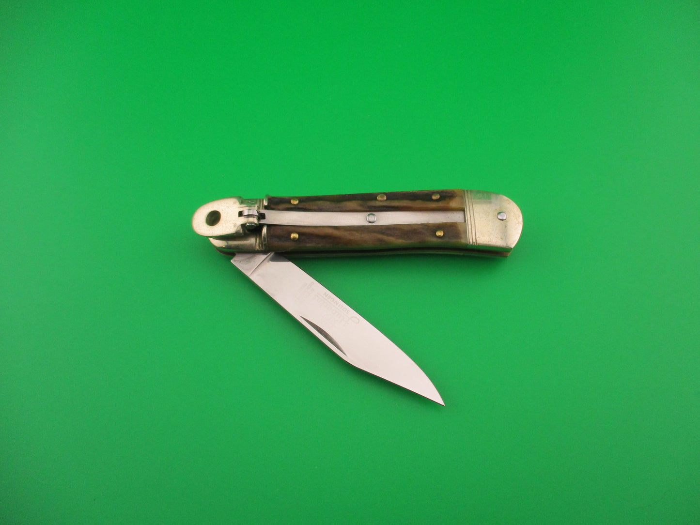 Hubertus Liliput 8cm German Lever Stag vintage automatic knife