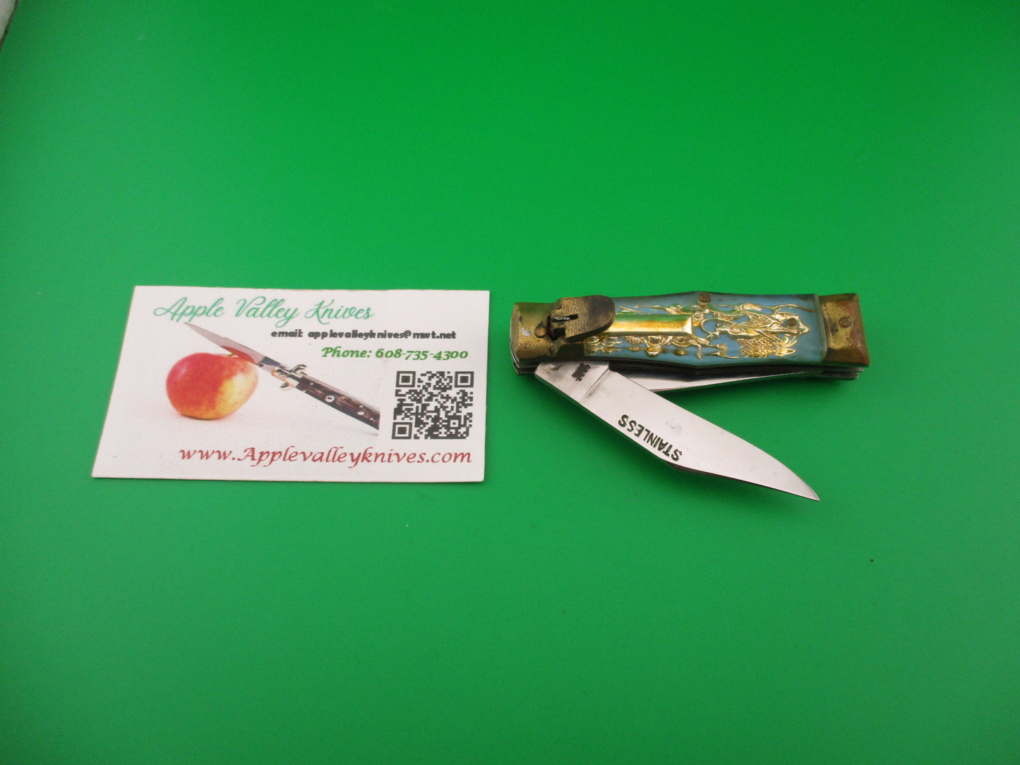 OMOR JAPAN 14cm Japanese Lever Bullfighter RARE 2 blade vintage automatic knife NIB