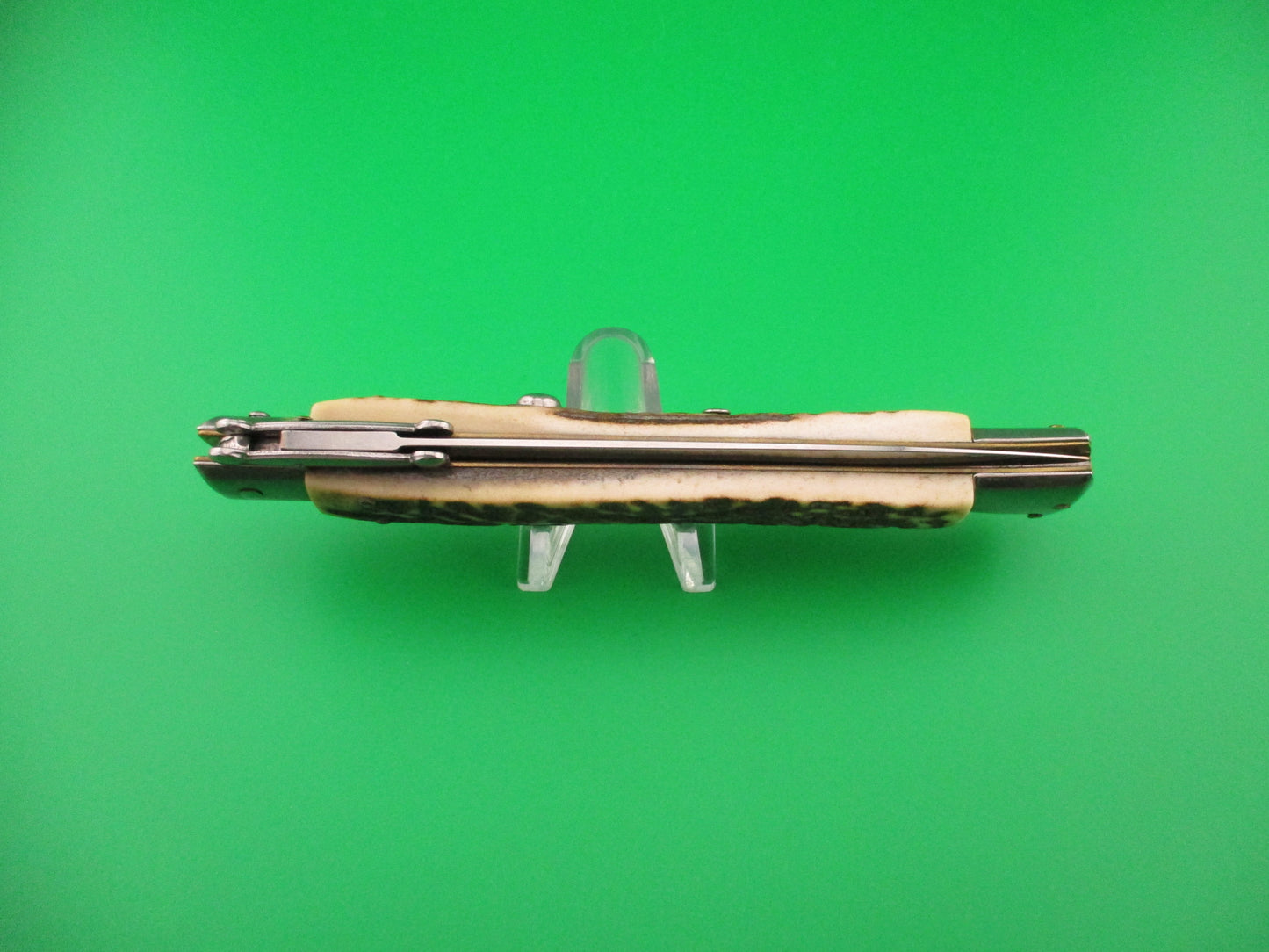 FRANK B ITALY 28cm Italian Swing guard Stag Dagger flat button automatic knife