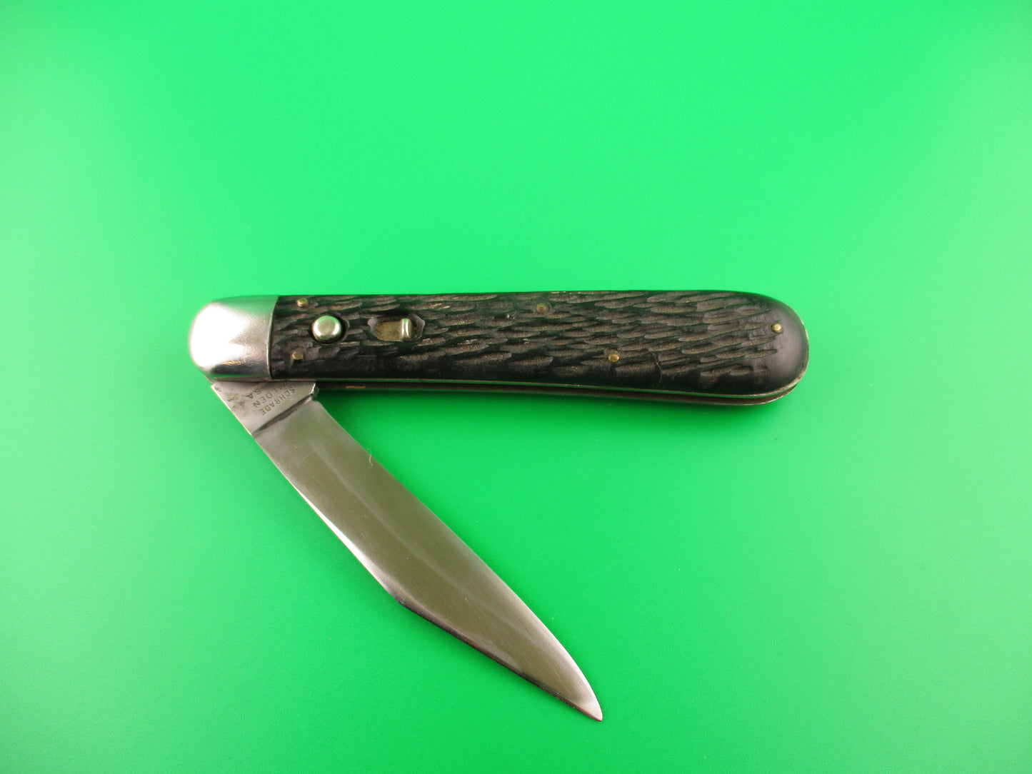 SCHRADE WALDEN 154 Hunter Black Stagged vintage automatic knife