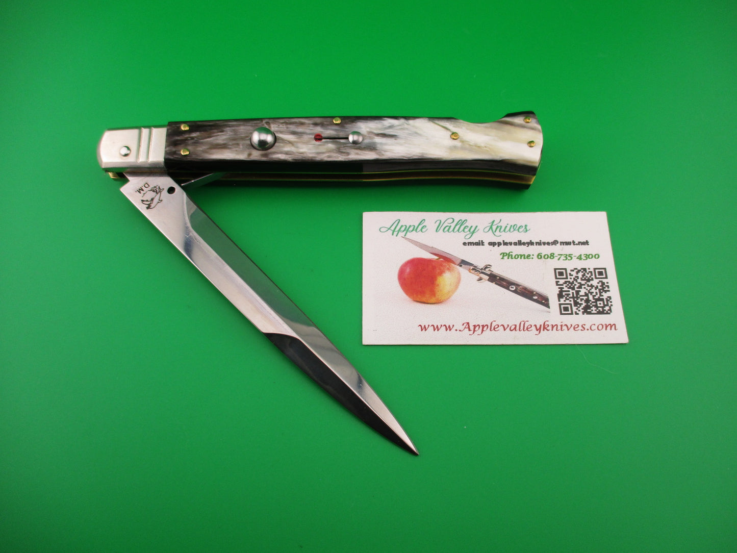 DM Dolphin 28cm Italian SHARK Bayonet lockback Horn handled automatic knife