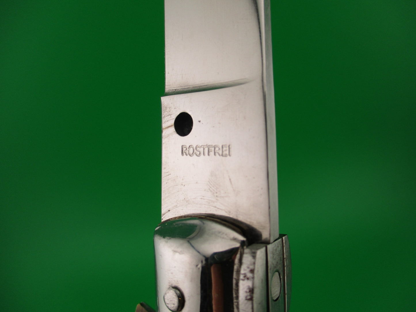 ROSTFREI ITALY 38cm Italian Transitional Stag swivel bolster vintage automatic knife