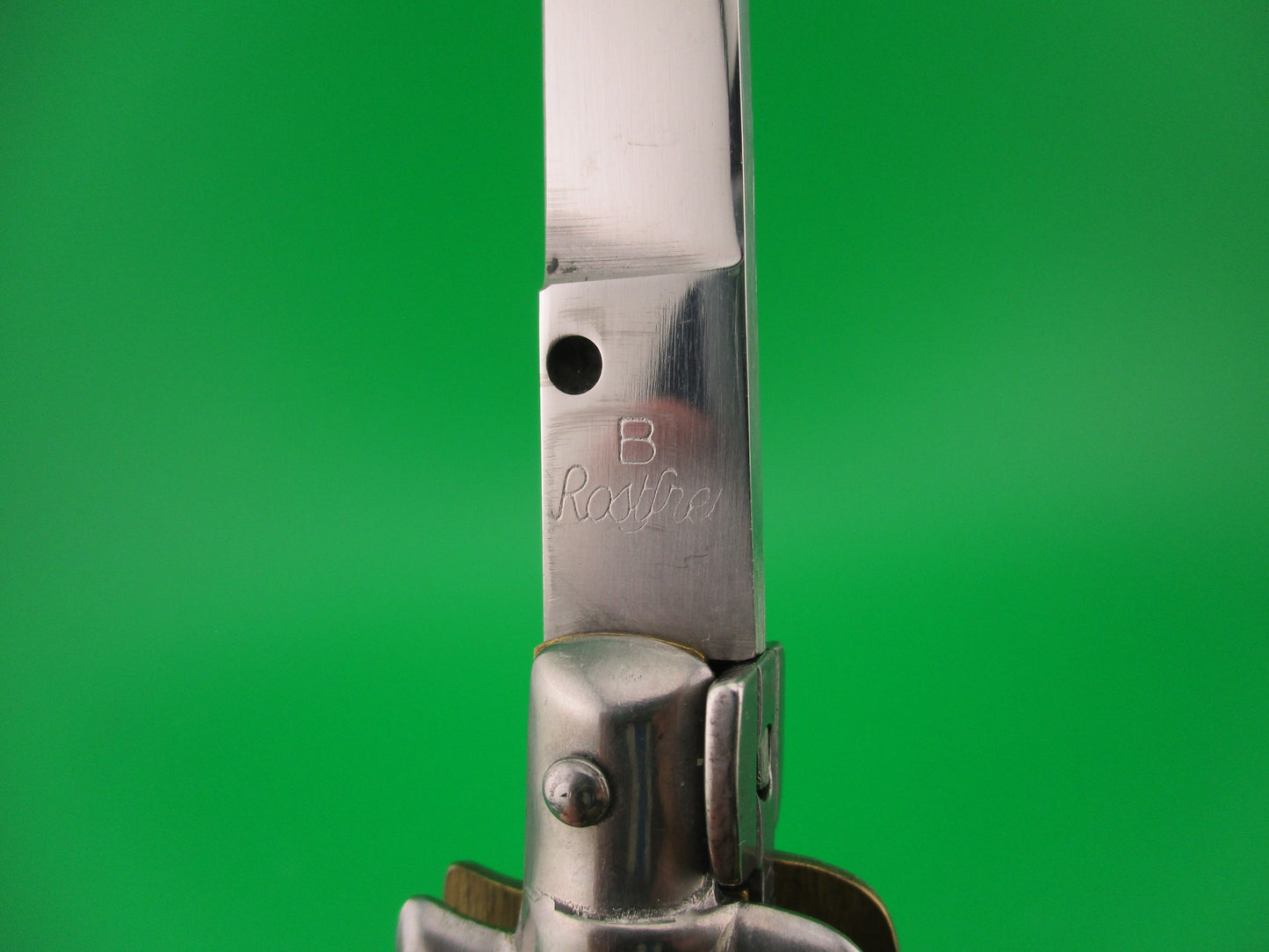 B Rostfrei 18cm Italian Swivel bolster Red Acrylic Pearlex vintage automatic knife