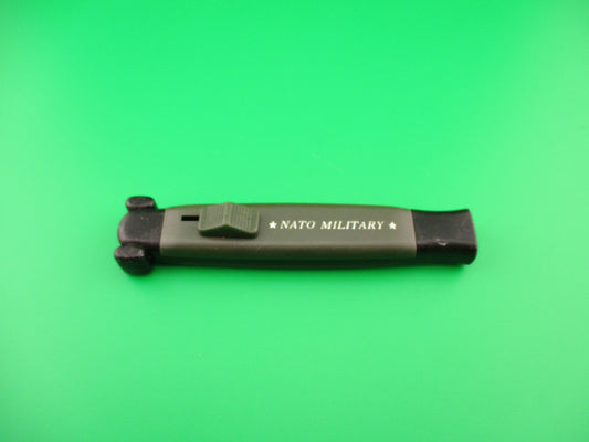 STAINLESS ROSTFREI 20cm NATO MILITARY DA OTF green automatic knife black bolsters
