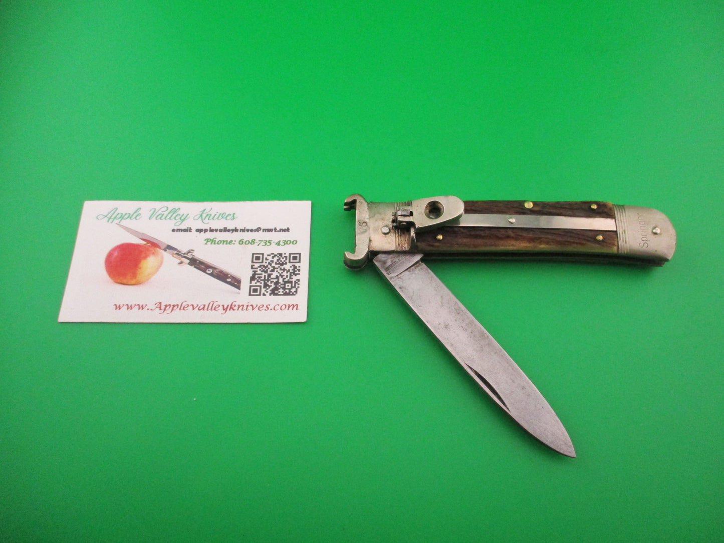 OTHELLO ANTON WINGEN JR SOLINGEN GERMANY 11cm Stag lever Shell puller switchblade