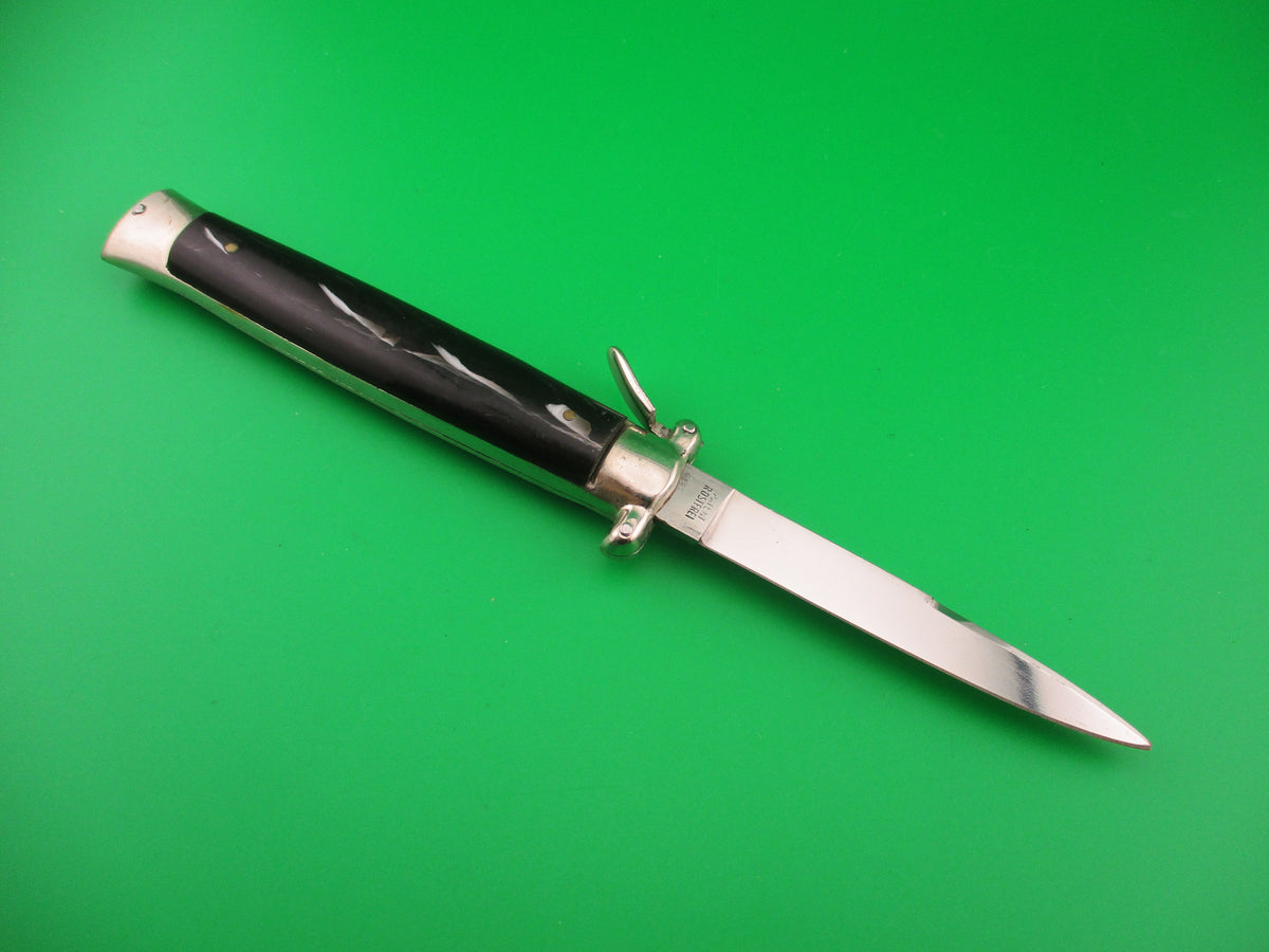 C. Jul Herbertz 21cm OTF Italian trapdoor flush button NOS switchblade vintage 1960s