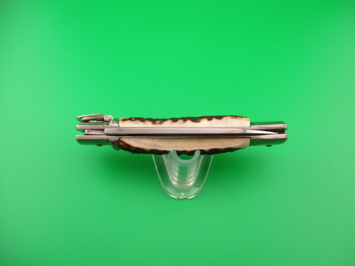 Sterile 20cm Italian Lever GOM Stag NOS automatic knife vintage 1980s