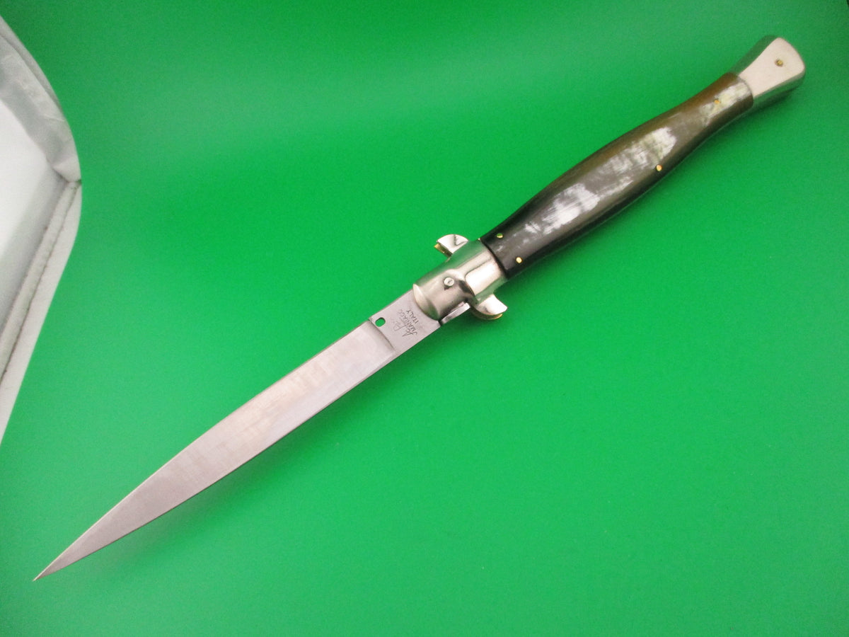 DM A.Rosa MANIAGO ITALY 33cm Italian Picklock Wasp Body Zebu horn automatic knife