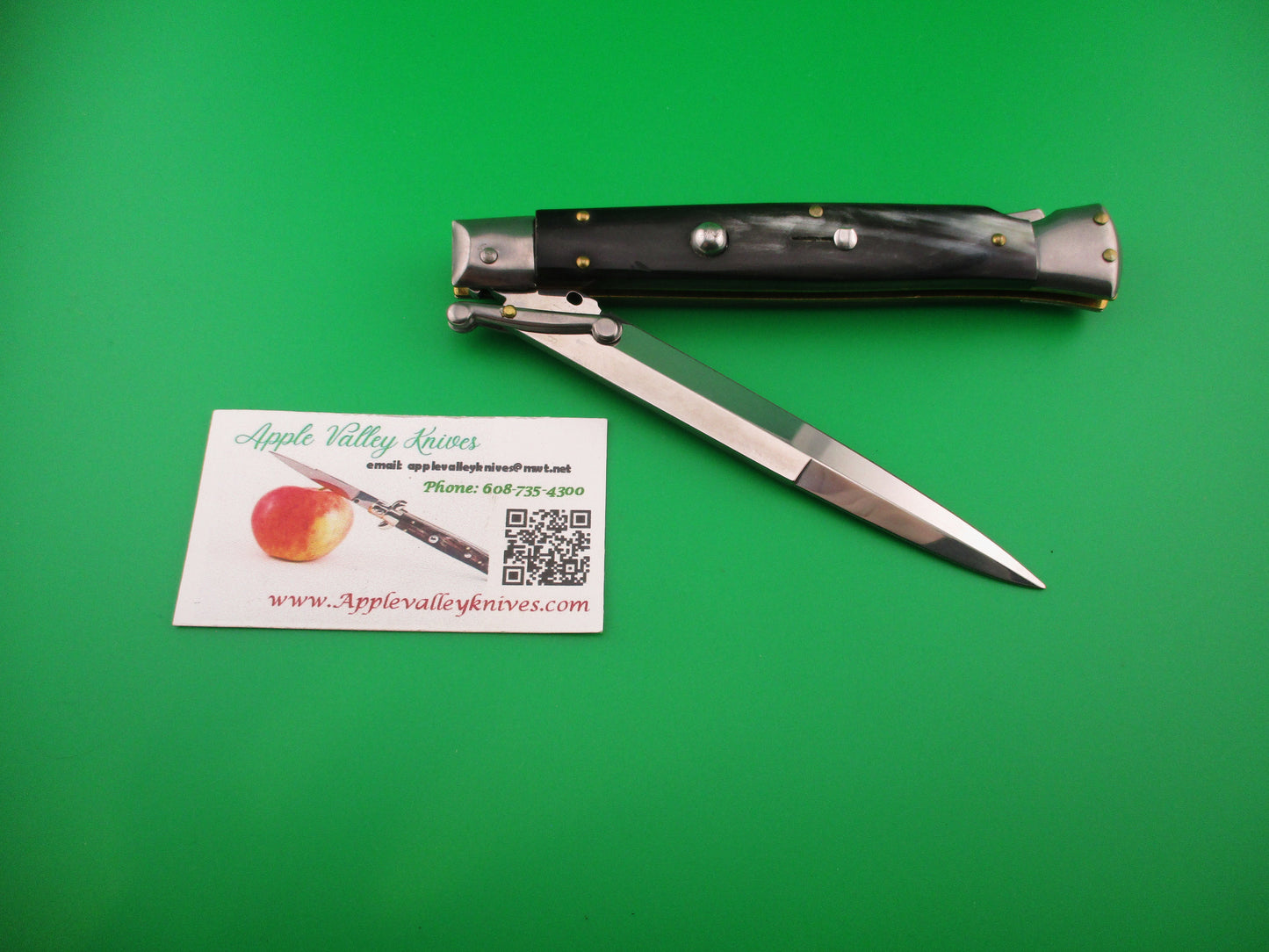 FRANK B ITALY 28cm Italian Swing Guard Dark Horn automatic knife