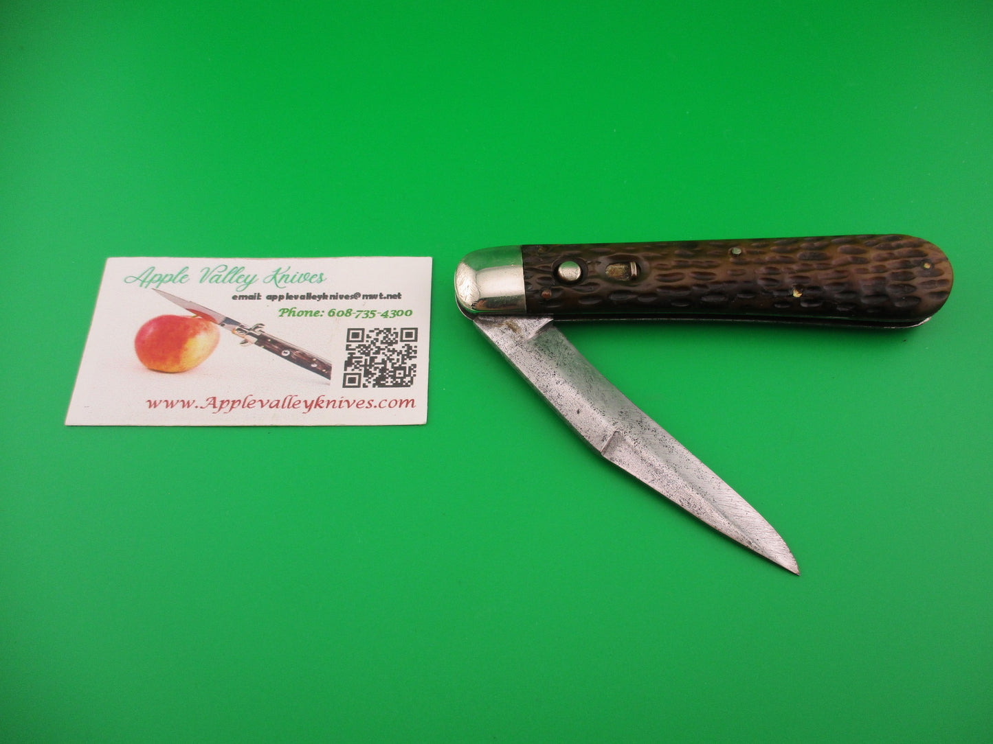 SCHRADE CUT CO 1613 3/4 Hunting Knife Saber Grind bone vintage switchblade