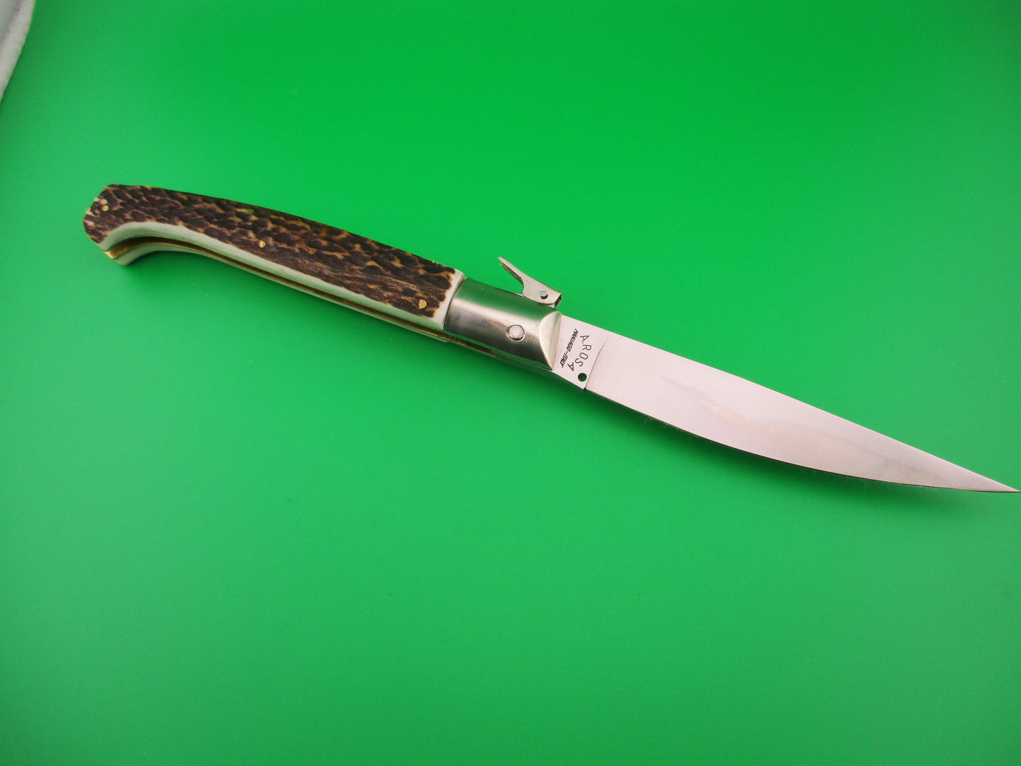 AROSA MANIAGO ITALY D.M. 27cm Italian Pattada Stag fulcrum automatic knife