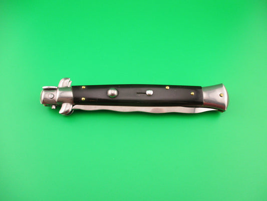 Frank B Italy 28cm Italian Kris Stiletto Swivel bolster Black switchblade knife
