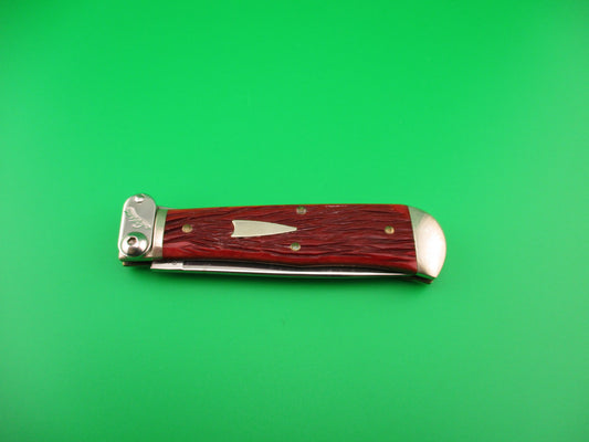 SCHRADE FIRE & ICE lever release PROTOTYPE Red bone automatic knife