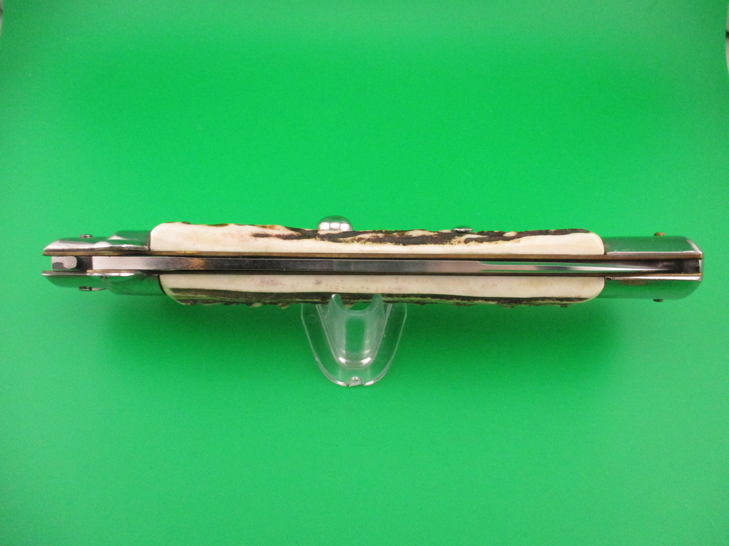 ROSTFREI ITALY 38cm Italian Transitional Stag swivel bolster vintage automatic knife